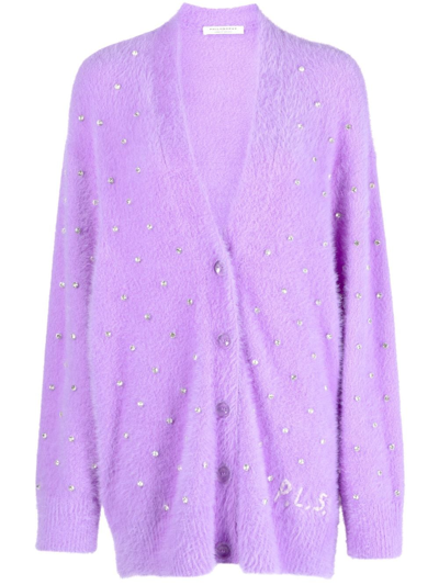 Philosophy Di Lorenzo Serafini Crystal-embellished Button-up Cardigan In Pink