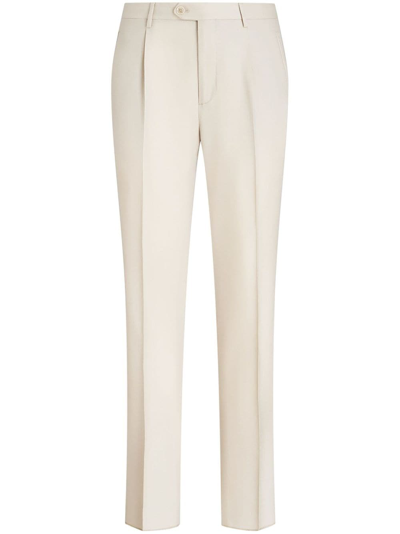 Etro Pressed-crease Tailored Trousers In White