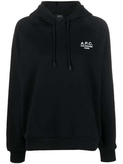 Apc A.p.c Woman's Blue Cotton Hooded Hoodie