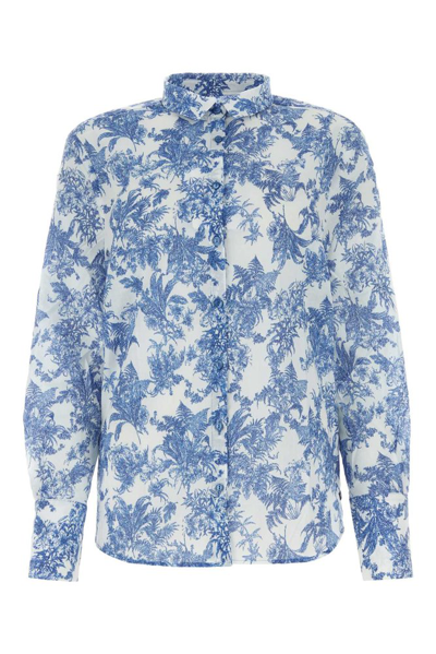 Saint James Allover Printed Buttoned Shirt In Blue