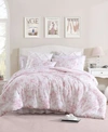 Laura Ashley Delphine Cotton Reversible Comforter Set Collection Bedding In Mauve Pink