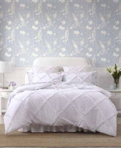 Laura Ashley Norah Solid Microfiber Comforter Set Collection Bedding In White