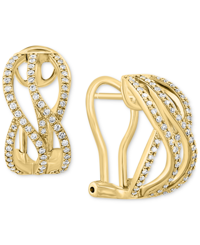 Effy Collection Effy Diamond Abstract Swirl Hoop Earrings (3/8 Ct. T.w.) In 14k Gold