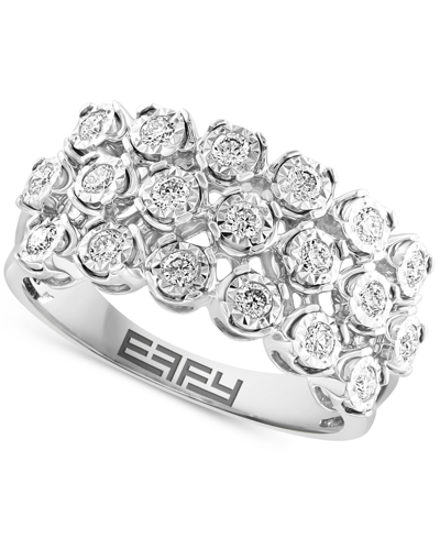 Effy Collection Effy Diamond Triple Row Openwork Ring (1/2 Ct. T.w.) In 14k White Gold