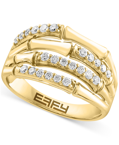 Effy Collection Effy Diamond Multirow Openwork Statement Ring (3/8 Ct. T.w.) In 14k Gold