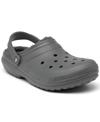 Crocs Men's And Women's Classic Lined Clogs From Finish Line In Gray/smoke
