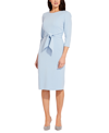 ADRIANNA PAPELL WOMEN'S TIE-FRONT 3/4-SLEEVE CREPE KNIT DRESS