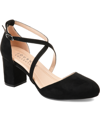 Journee Collection Foster Womens Round Toe Ankle Strap Slingback Heels In Black