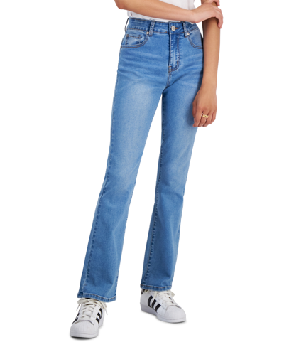 Gogo Jeans Juniors' High-waist Basic Curvy Skinny Jeans In Light Wash