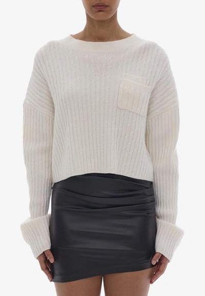 Helmut Lang Caria Pocket Sweater In Winter White
