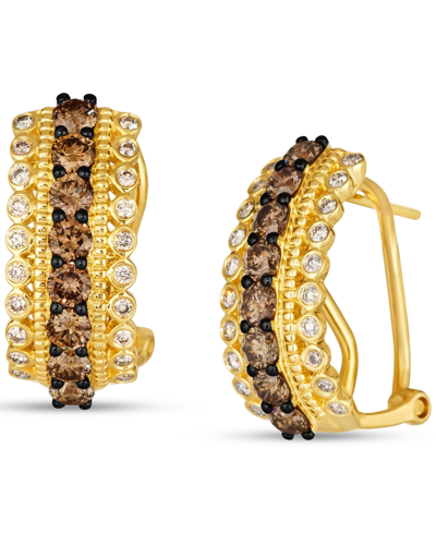 Le Vian Chocolate Diamond & Nude Diamond Half Hoop Earrings (1-1/2 Ct. T.w.) In 14k Gold In K Honey Gold Earrings