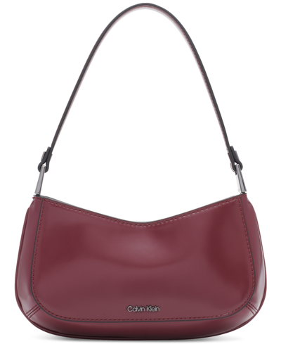 Calvin Klein Charlie Mini Double Compartment Shoulder Bag In Deep Rouge