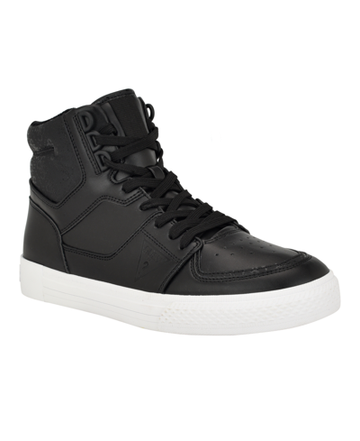 Guess Men's Senen High Top Lace Up Fashion Sneakers In Black Multi