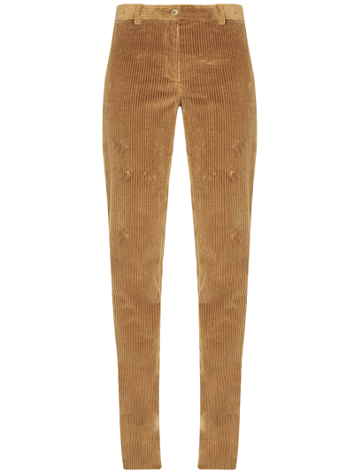 Dolce & Gabbana Corduroy Trumpet Pants In Camel