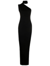 Monot Mônot Asymmetric Shoulder Dress In Black