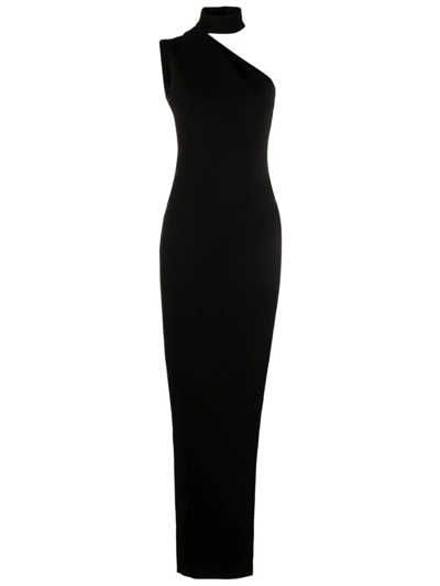 Monot One-shoulder Maxi Dress In Black
