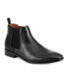 Tommy Hilfiger Syler Mens Faux Leather Square Toe Chelsea Boots In Black