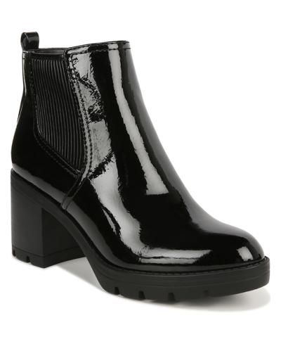 Naturalizer Madalynn Water-repellent Bootie In Black Faux Patent