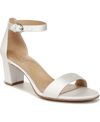 Naturalizer Vera Ankle Strap Sandal In Pearl White Satin Fabric