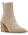 Aldo Bethanny Pointed Toe Block Heel Bootie In Bone Leather