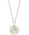 Effy Collection Effy Diamond Intertwining 18" Pendant Necklace (1/4 Ct. T.w.) In Sterling Silver & 14k Gold-plate In Sterling Silver