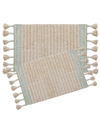 LUCKY BRAND OVERTUFTED COTTON FRINGE 2-PIECE BATH RUG SET, 17" X 32" AND 20" X 40"