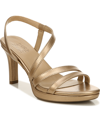 Naturalizer Abby Strappy Platform Sandal In Bronze Pearl Faux Leather