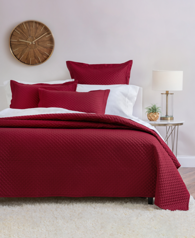 Charter Club Damask Quilted Cotton 2-pc. Coverlet Set, Twin, Created For Macy's In Pomegranate