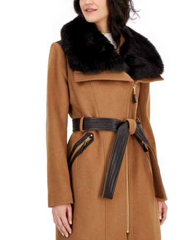 Via Spiga Women's Asymmetric Wool Blend Wrap Coat In Camel