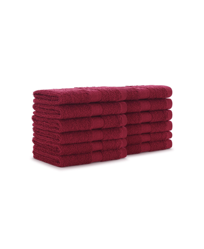 Arkwright Home True Color Bathroom Washcloths (12 Pack), Solid Color Options, 12x12 In., 100% Soft Cotton In Burgundy