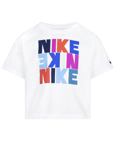 Nike Toddler Girls Snack Pack Boxy Short Sleeves T-shirt In White