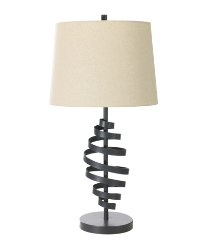 Fangio Lighting 27.75" Metal Table Lamp With Designer Shade In Powder Gray