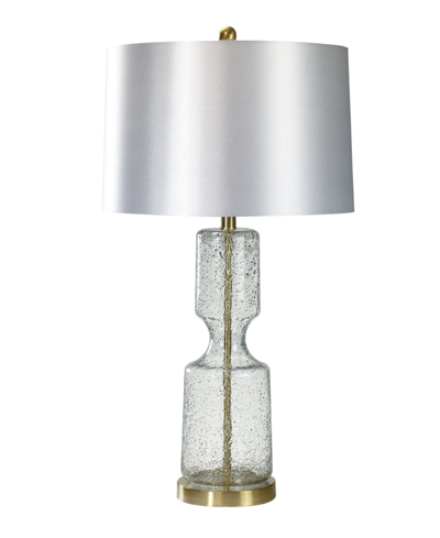 Fangio Lighting 30" Seeded Table Lamp With Designer Shade In Glass And Antique Brass