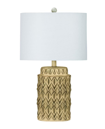 Fangio Lighting 24" Resin Table Lamp With Designer Shade In Antique Beige