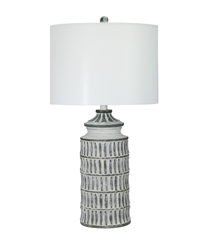 Fangio Lighting 29" Resin Table Lamp With Designer Shade In Antique Gray