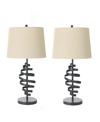 FANGIO LIGHTING 27.75" METAL TABLE LAMP WITH DESIGNER SHADE, SET OF 2