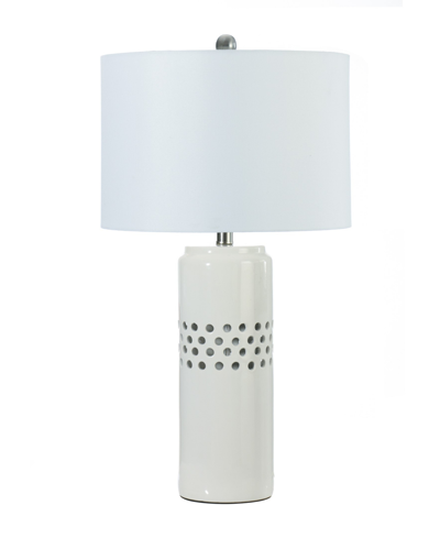 Fangio Lighting 28" Ceramic Table Lamp With Designer Shade In White