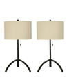 FANGIO LIGHTING 27" METAL TABLE LAMP WITH DESIGNER SHADE, SET OF 2