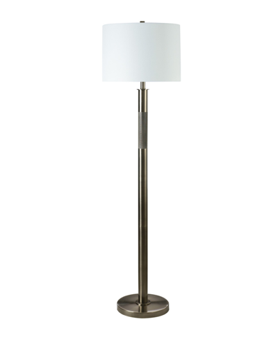 Fangio Lighting 60.5" Metal Floor Lamp With Designer Shade In Antique Silver