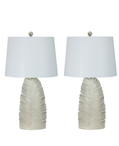 Fangio Lighting 26" Casual Resin Table Lamp With Designer Shade, Set Of 2 In Antique Soft White