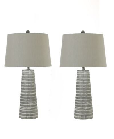 Fangio Lighting 28" Casual Resin Table Lamp With Designer Shade, Set Of 2 In Gray