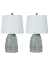 Fangio Lighting 23" Casual Resin Table Lamp With Designer Shade, Set Of 2 In Pale Azure Blue