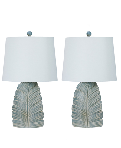 Fangio Lighting 23" Casual Resin Table Lamp With Designer Shade, Set Of 2 In Pale Azure Blue