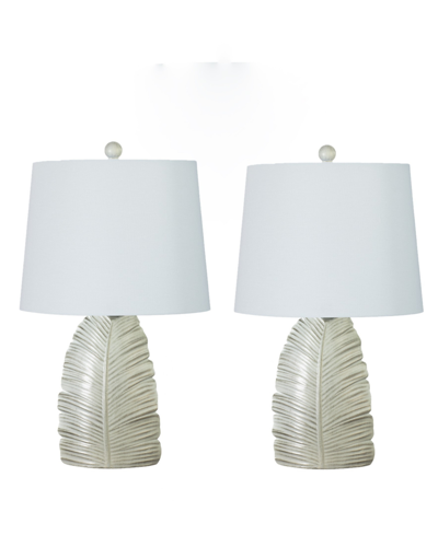 Fangio Lighting 23" Casual Resin Table Lamp With Designer Shade, Set Of 2 In Antique Soft White
