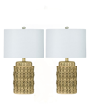 FANGIO LIGHTING 24" RESIN TABLE LAMP WITH DESIGNER SHADE, SET OF 2