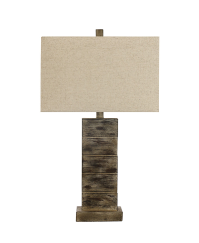 Fangio Lighting 25.5" Resin Table Lamp With Designer Shade In Brown