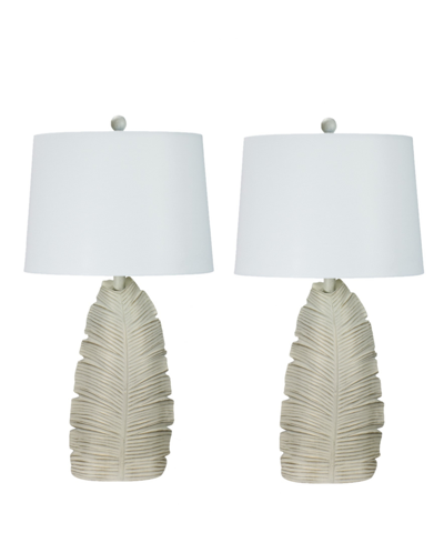Fangio Lighting 28.5" Casual Resin Table Lamp With Designer Shade, Set Of 2 In Antique Soft White