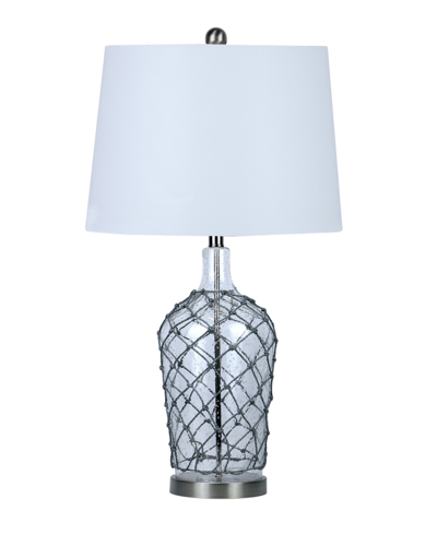 Fangio Lighting 28.25" Table Lamp With Designer Shade In Clear Seeded Glass
