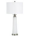 FANGIO LIGHTING 31" CLOUD GLASS COLUMN TABLE LAMP WITH A NIGHTLIGHT AND DESIGNER SHADE