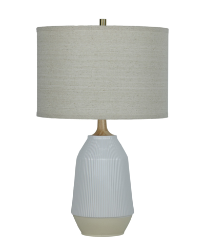 Fangio Lighting 25" Ribbed Jug Table Lamp With Designer Shade In White